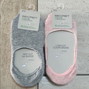 NEW 🆕 Six pairs Secret Low Cut and Mid cut Socks size 6-10 women’s